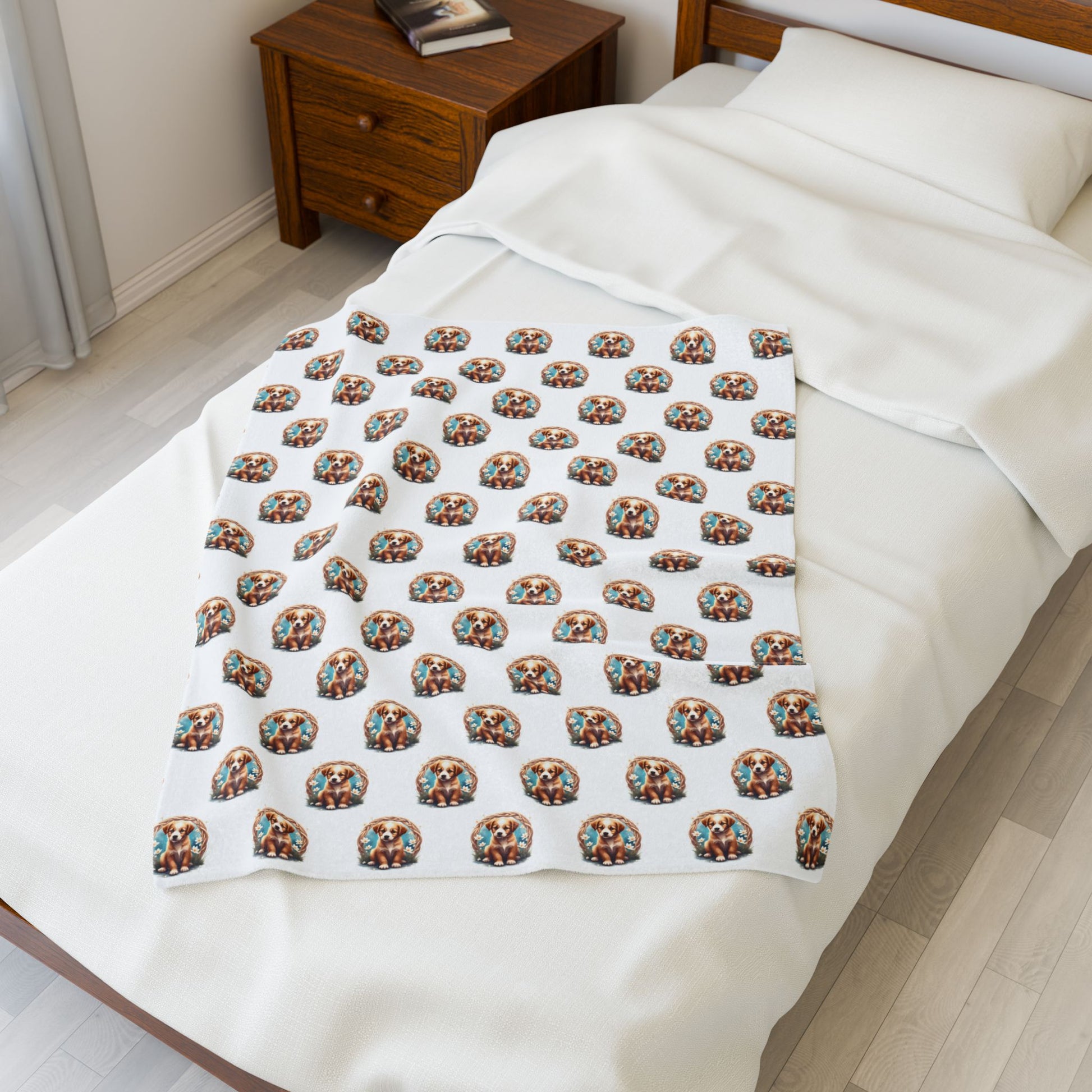 Cozy Puppy Lover's Velveteen Plush Blanket | Soft Throw for Home, Pet Blanket, Gift for Dog Owners, Snuggle Blanket, Dog-Themed Decor - Celtic Scents