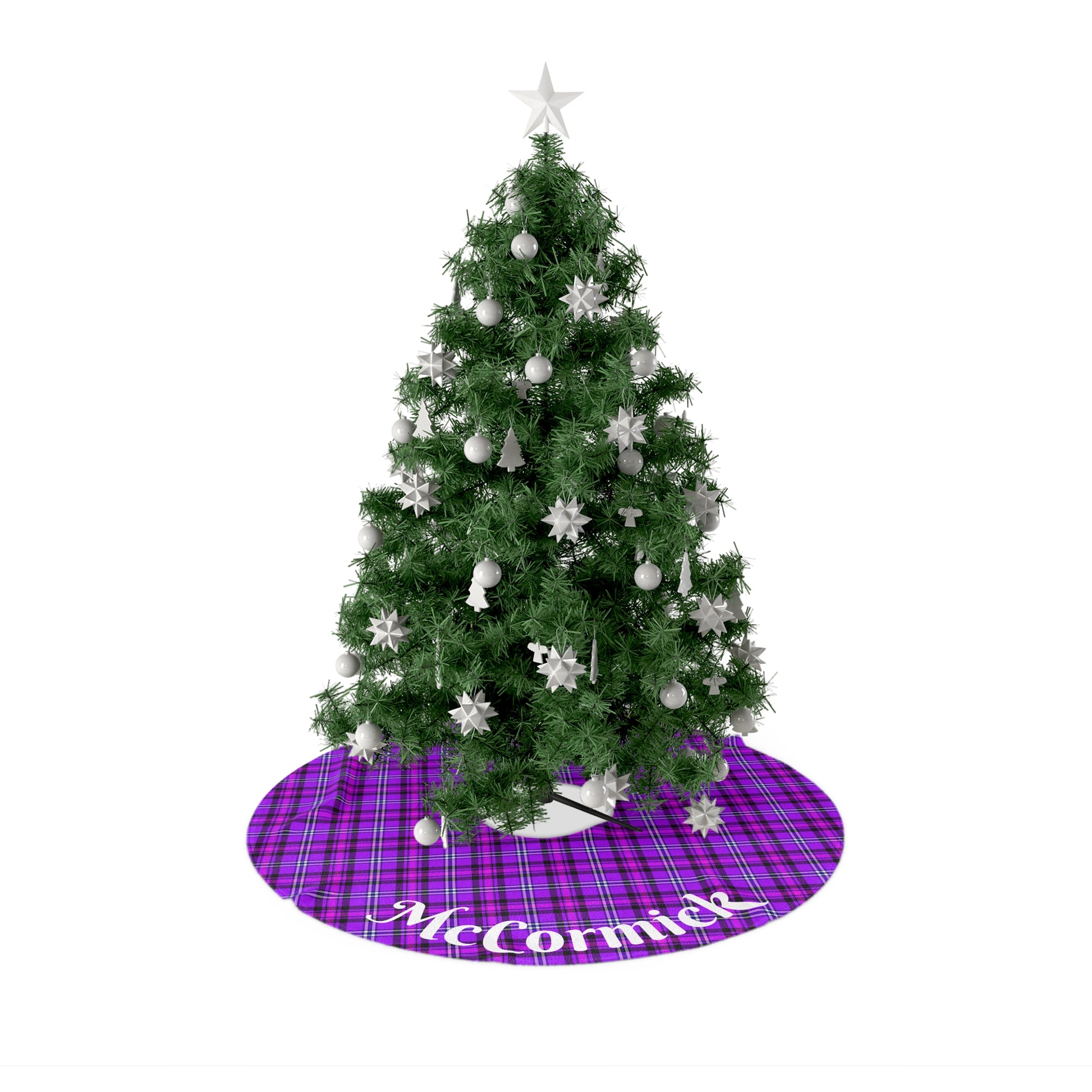 Cozy Purple Plaid Christmas Tree Skirt, Personalized Holiday Decor, Festive Home Accent, Unique Gift for Christmas, Family Gathering - Celtic Scents