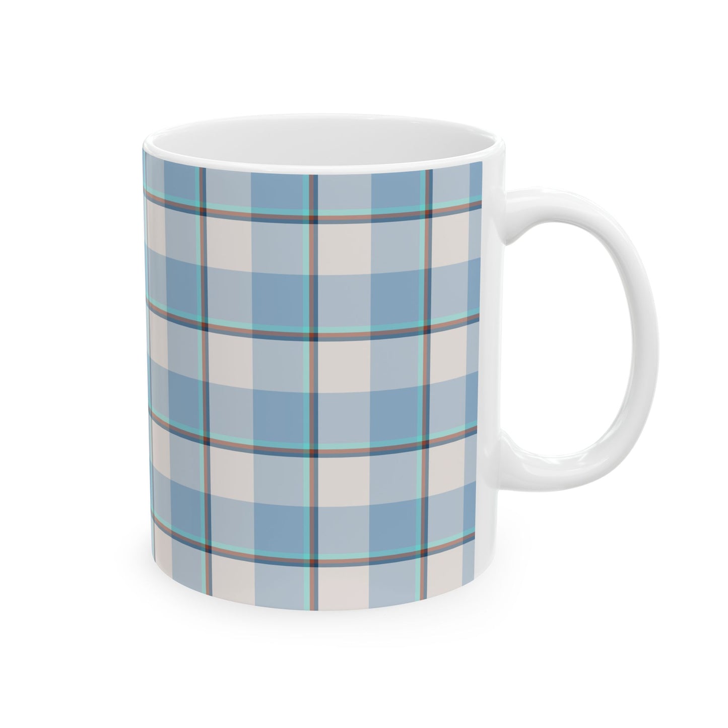 Plaid Ceramic Mug, Blue Checkered Coffee Cup, Cozy Kitchen Decor, Perfect for Gifting, Birthday, Christmas, Everyday Use - Celtic Scents