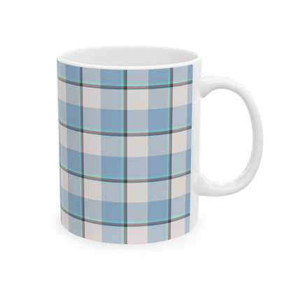 Plaid Ceramic Mug, Blue Checkered Coffee Cup, Cozy Kitchen Decor, Perfect for Gifting, Birthday, Christmas, Everyday Use - Celtic Scents