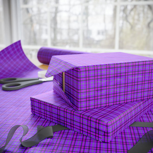 Purple Plaid Wrapping Paper - Gift Wrap for Any Occasion, Birthday, Holiday, Party Decor, Crafting, DIY Projects