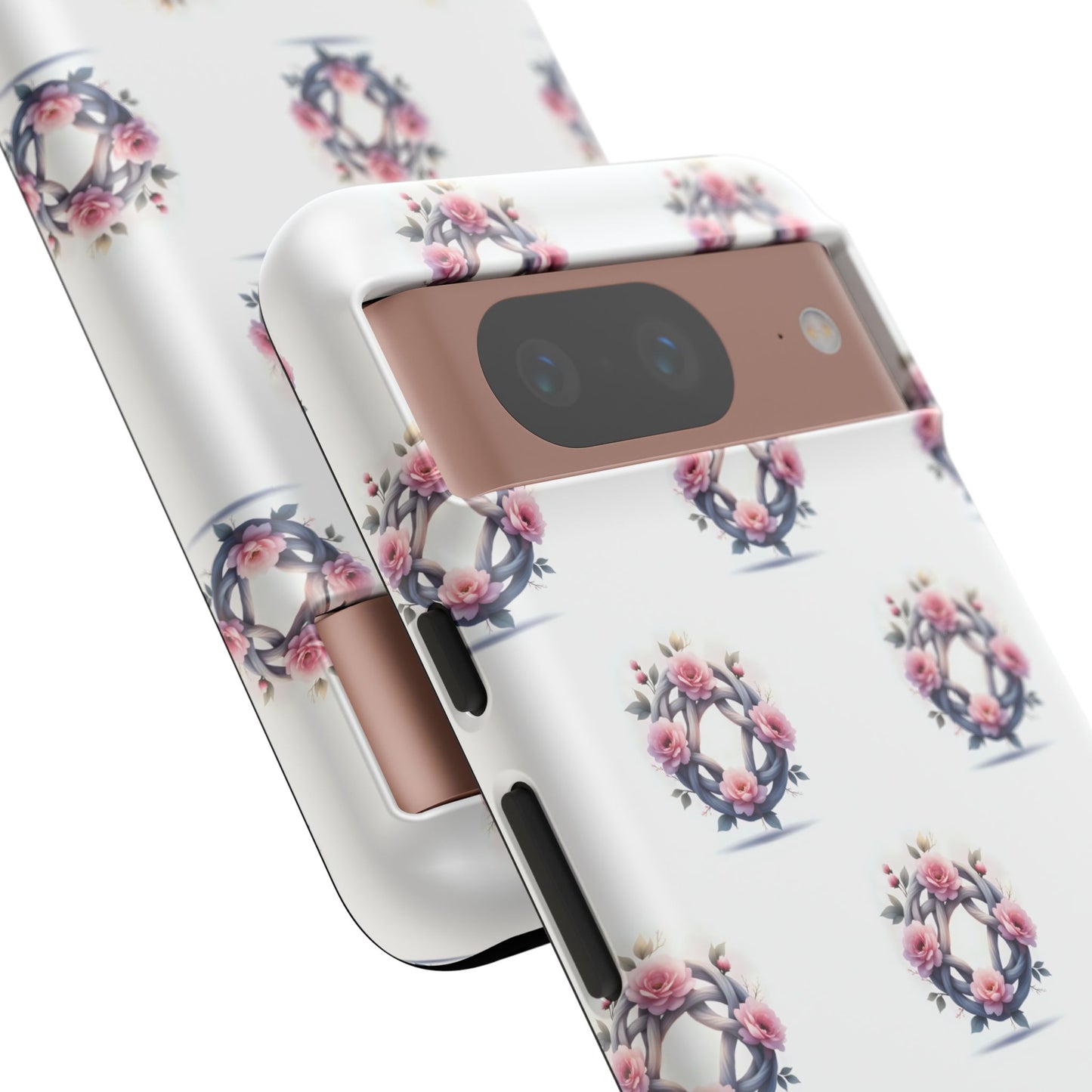 Floral Phone Case, Tough Cases for Women, Cute Celtic Knot Floral Design iPhone Cover, Gift for Her, Stylish Tech Accessories