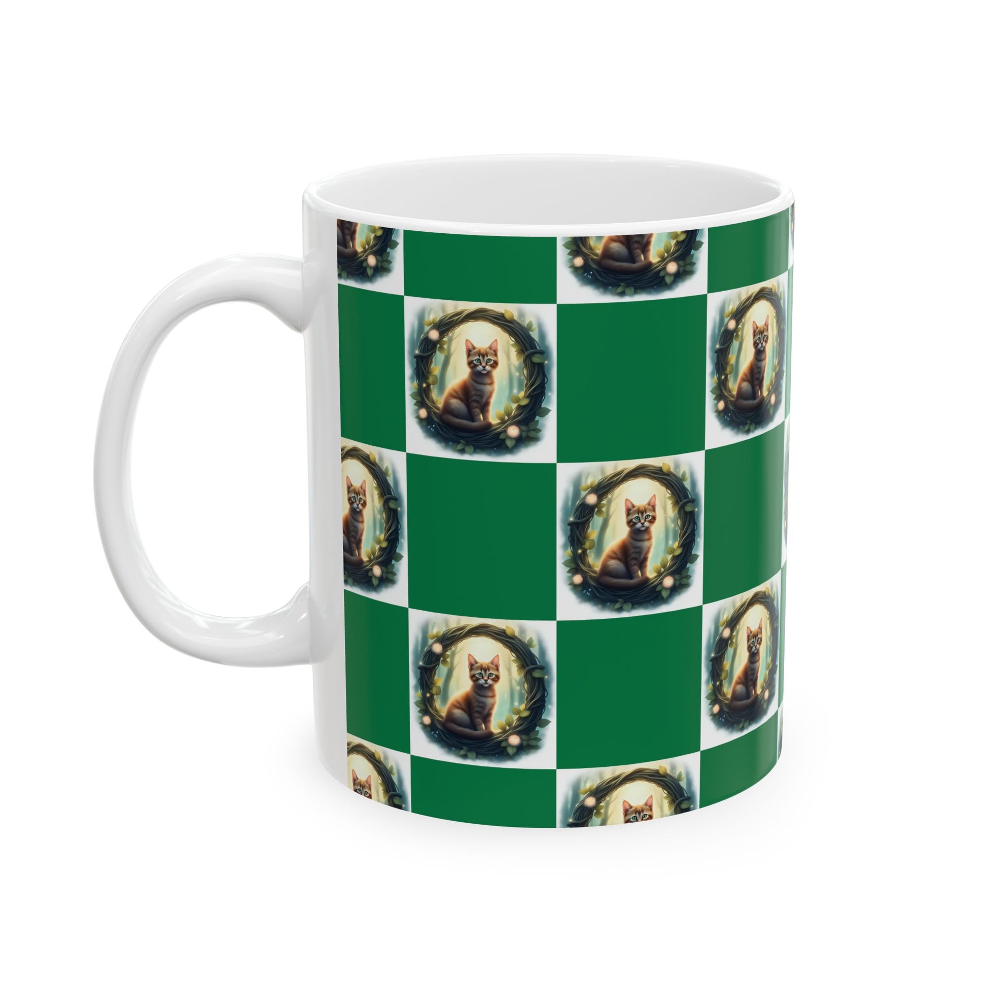 Festive Cat Ceramic Mug - Perfect for Animal Lovers, Christmas Gift, Holiday Coffee Mug, Cozy Home Decor, Cute Tea Cup - Celtic Scents
