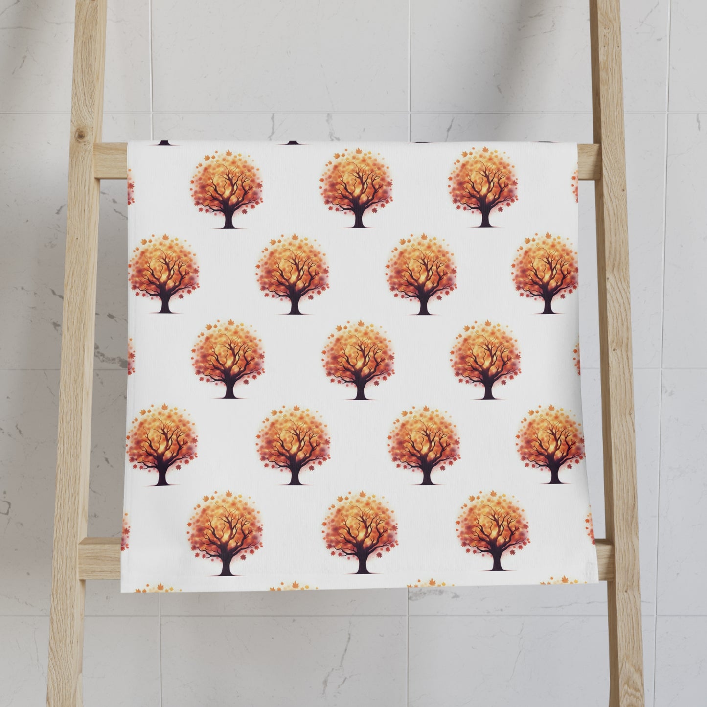 Autumn Tree Hand Towel, Cozy Home Decor, Fall Kitchen Accessory, Farmhouse Style Towel, Thanksgiving Gift Idea
