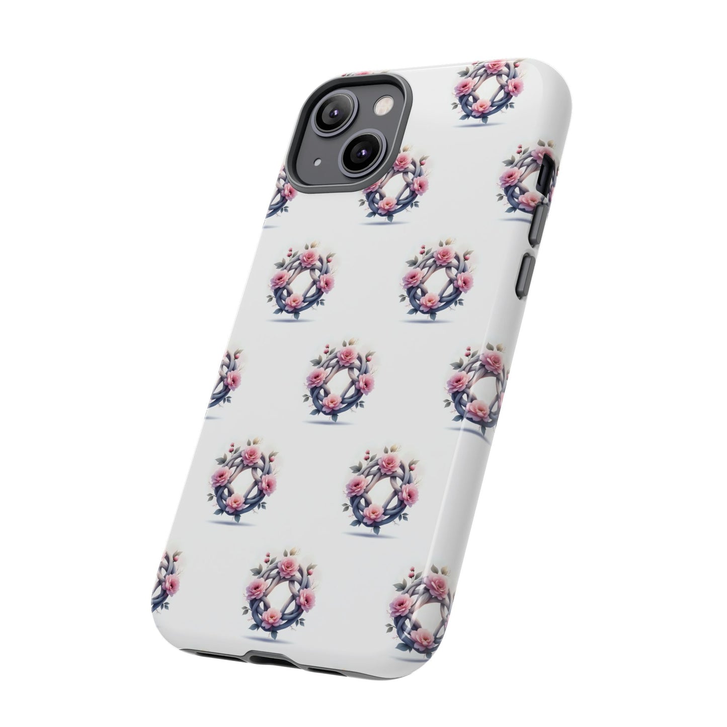 Floral Phone Case, Tough Cases for Women, Cute Celtic Knot Floral Design iPhone Cover, Gift for Her, Stylish Tech Accessories