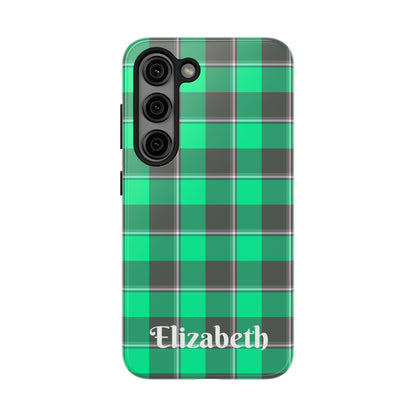 Personalized Plaid Tough Phone Case, Custom Phone Cover, Gifts for Her, Unique Cell Phone Case, Trendy Accessories, Holiday Gifts - Celtic Scents