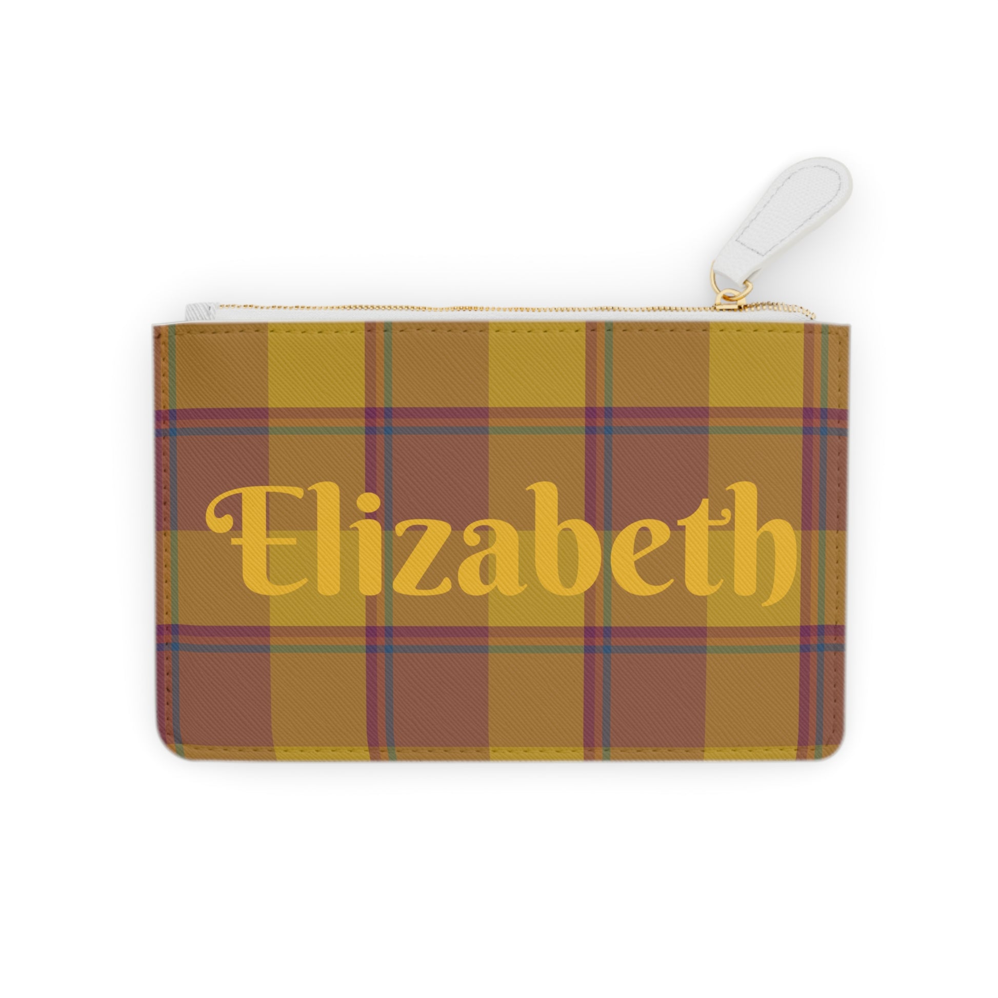 Personalized Plaid Mini Clutch Bag, Custom Name Clutch, Stylish Accessory, Trendy Gift, Fall Fashion - Celtic Scents