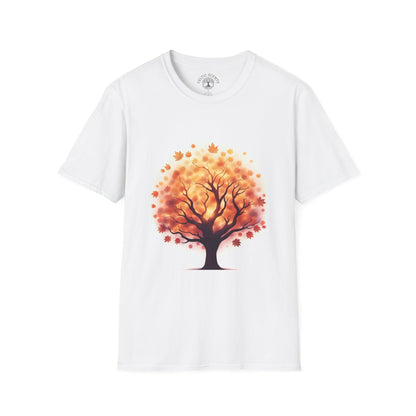 Autumn Tree Graphic T-Shirt, Fall Tee for Nature Lovers, Unisex Softstyle T-Shirt, Gift for Thanksgiving, Cozy Casual Wear - Celtic Scents