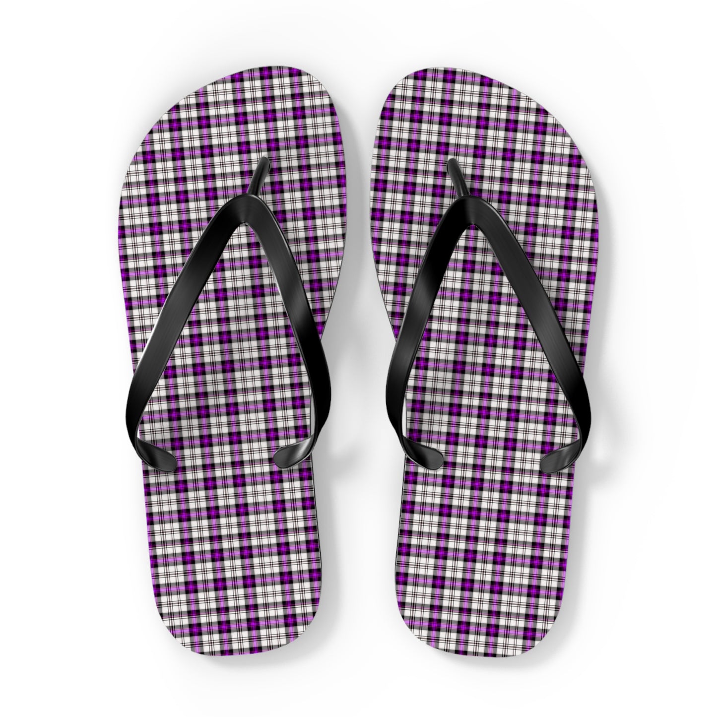 Plaid Flip Flops for Summer Vibes, Beach Wear, Poolside Relaxation, Casual Outings, Gift for Her - Celtic Scents