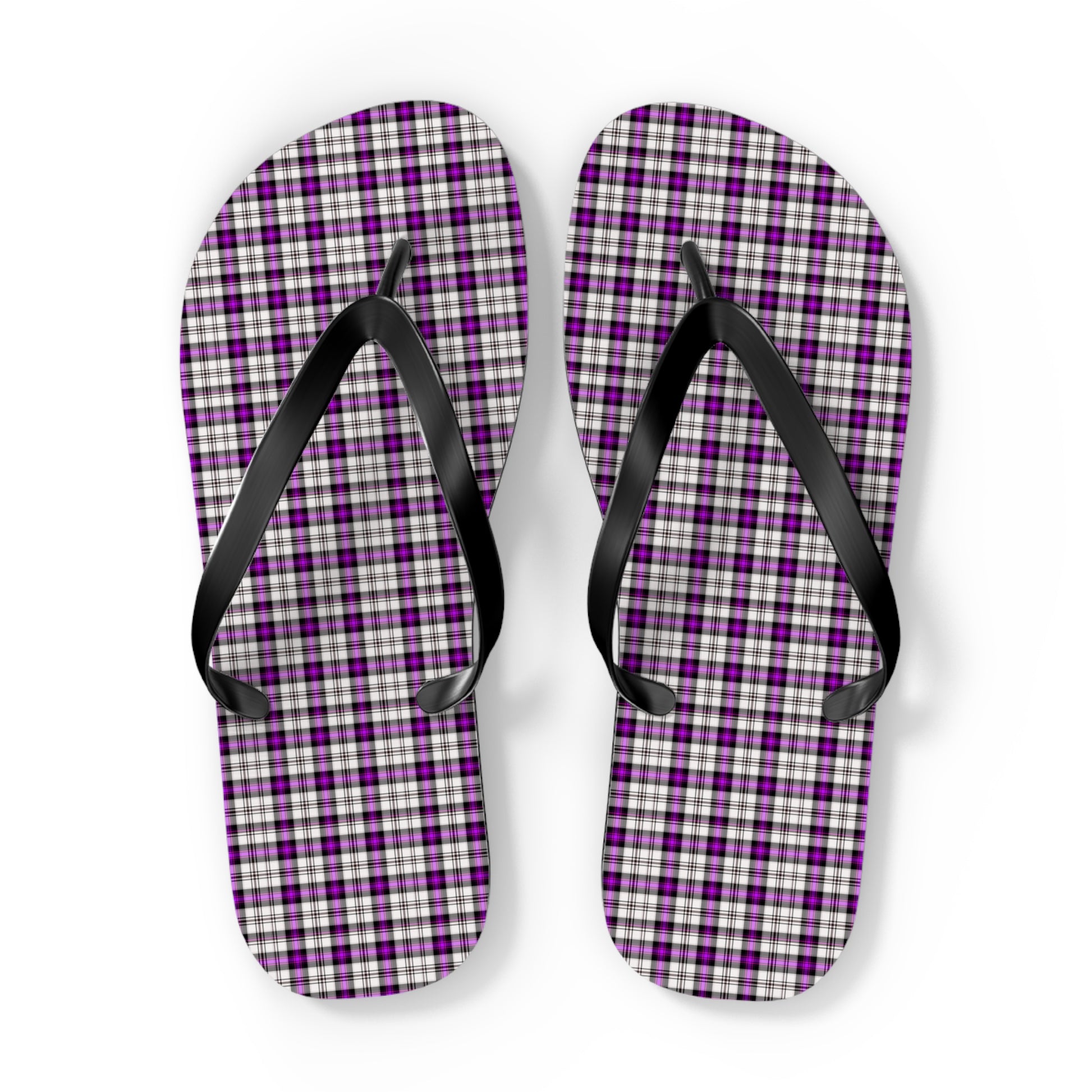 Plaid Flip Flops for Summer Vibes, Beach Wear, Poolside Relaxation, Casual Outings, Gift for Her - Celtic Scents