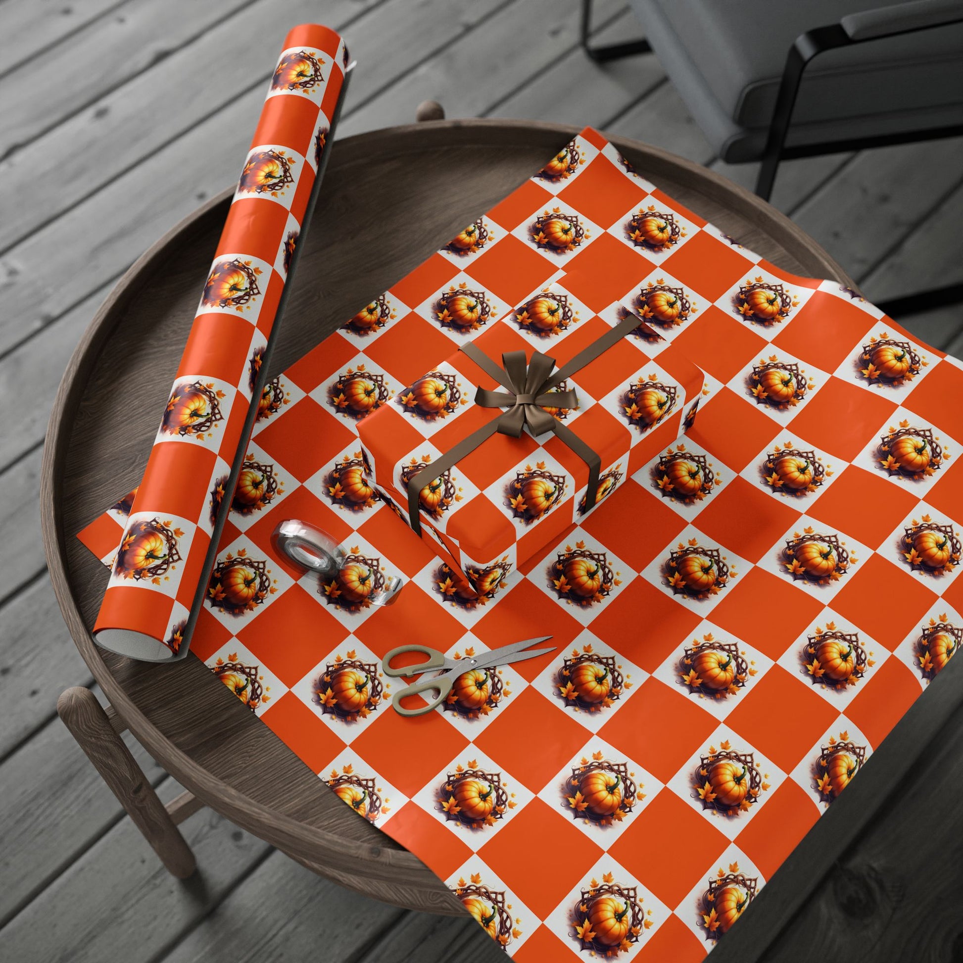 Festive Wrapping Paper Roll for Holidays, Gift Wrapping, Christmas, Halloween Decor, Seasonal Celebrations, Pumpkin - Celtic Scents