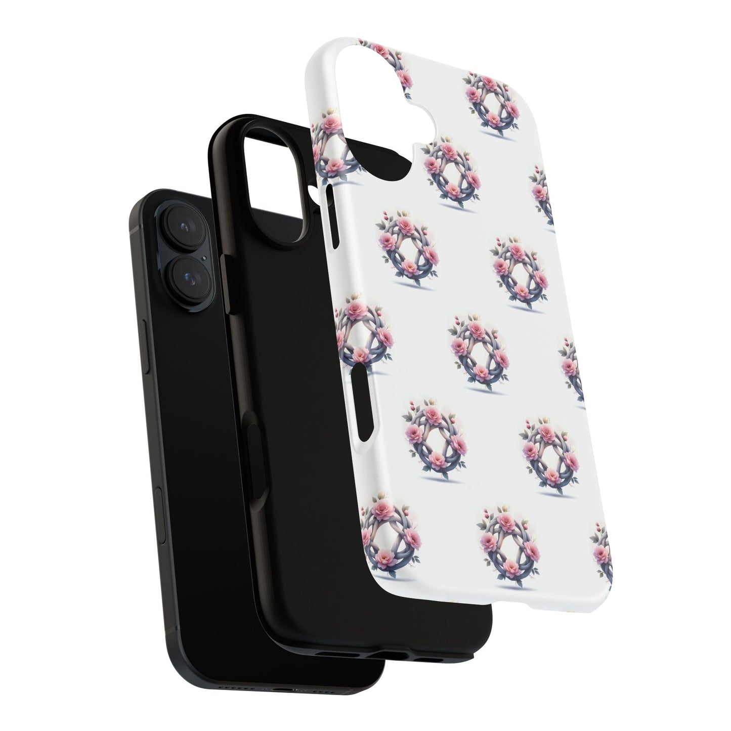 Floral Phone Case, Tough Cases for Women, Cute Celtic Knot Floral Design iPhone Cover, Gift for Her, Stylish Tech Accessories