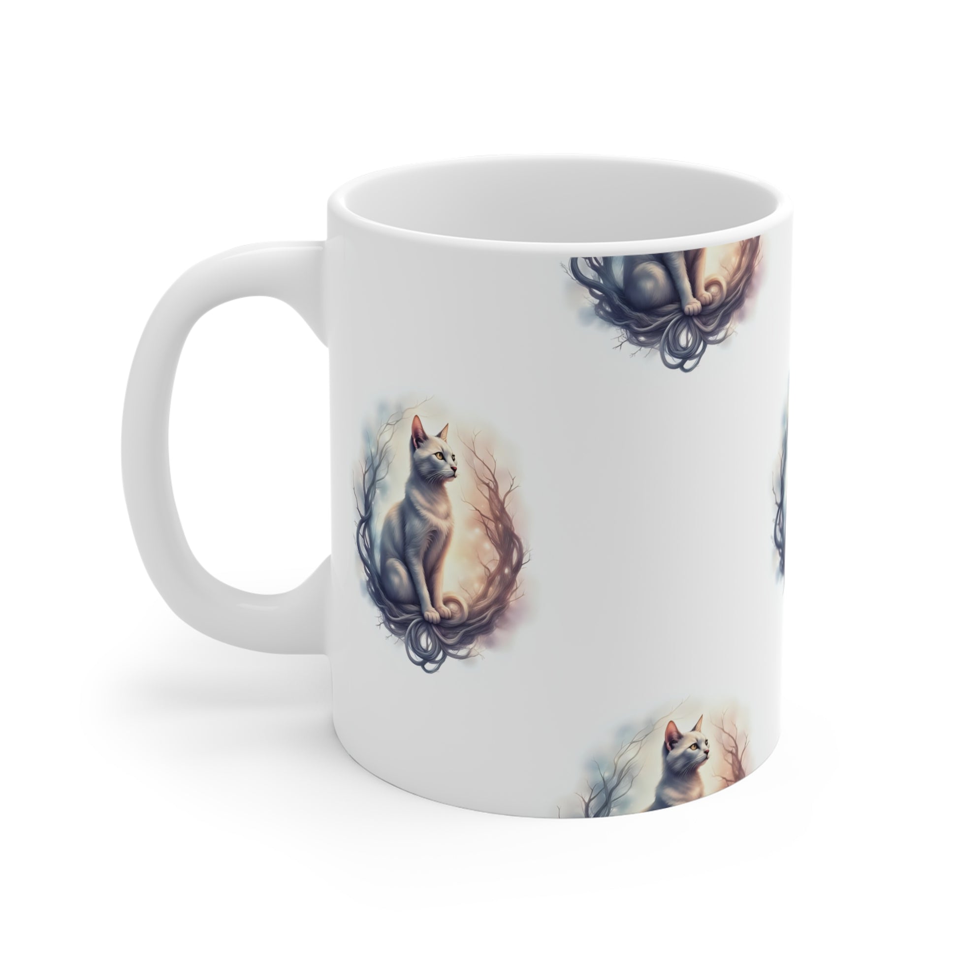 Whimsical Cat Mug, Cat Lover Gift, Cozy Home Decor, Feline Art Coffee Cup, Unique Animal Mug, Cute Cat Gift for Pet Owners - Celtic Scents