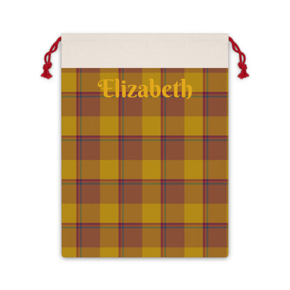 Personalized Plaid Gift Bag, Custom Holiday Bag, Unique Party Favor, Bride Gift, Eco-Friendly Gift Wrap - Celtic Scents