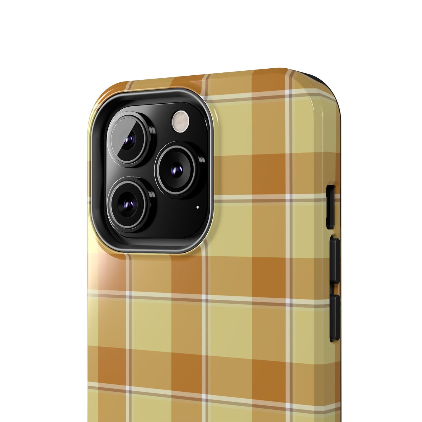Stylish Autumn Plaid Tough Phone Cases, Trendy Phone Accessories, Durable Phone Protection, Yellow and Brown Plaid, Perfect Gift - Celtic Scents