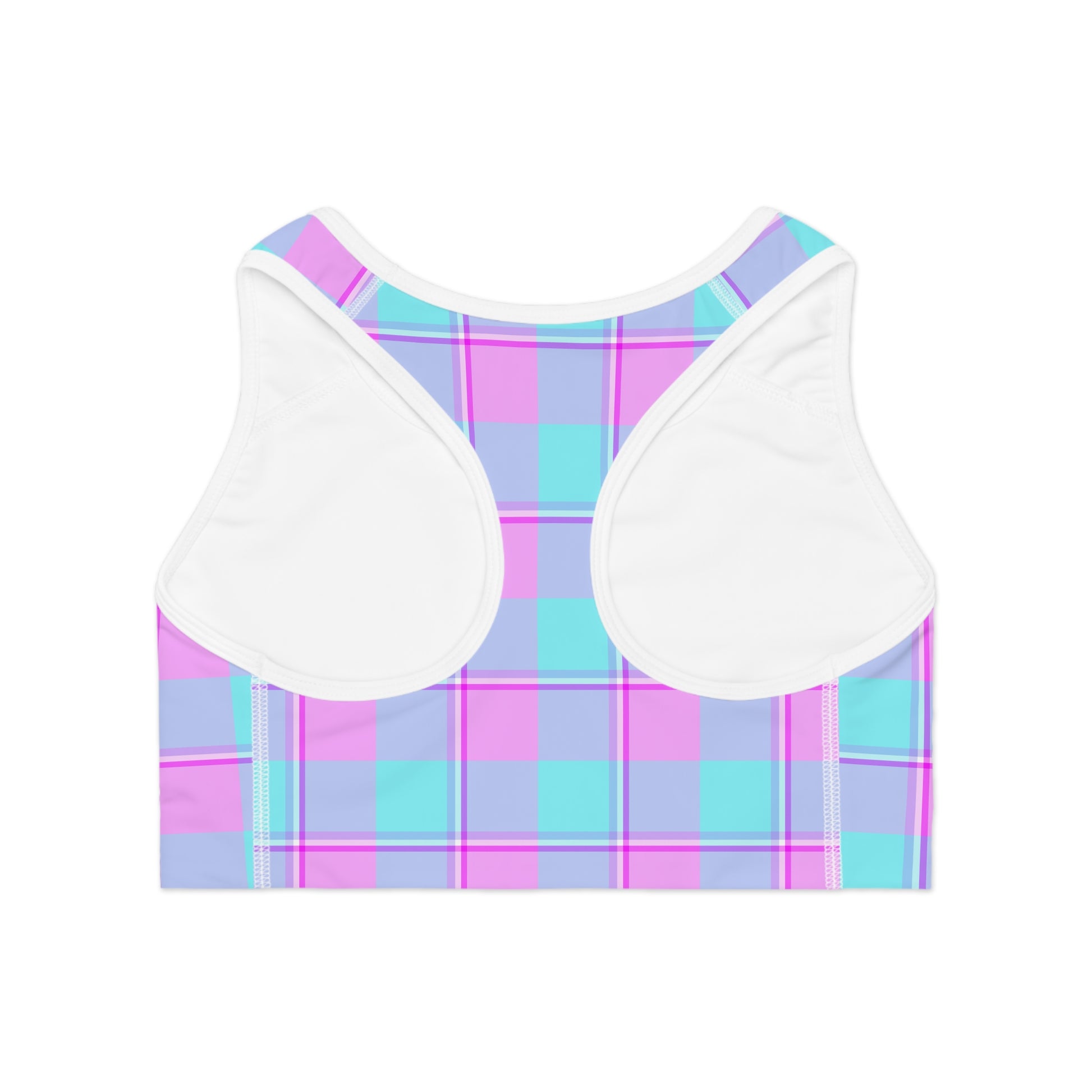 Trendy Plaid Sports Bra, Activewear, Fitness Top, Gym Wear, Yoga Bra, Workout Gear - Celtic Scents