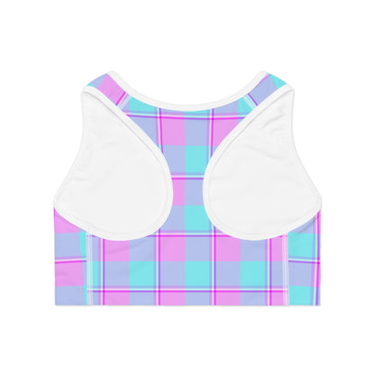 Trendy Plaid Sports Bra, Activewear, Fitness Top, Gym Wear, Yoga Bra, Workout Gear - Celtic Scents