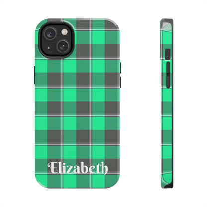 Personalized Plaid Tough Phone Case, Custom Phone Cover, Gifts for Her, Unique Cell Phone Case, Trendy Accessories, Holiday Gifts - Celtic Scents