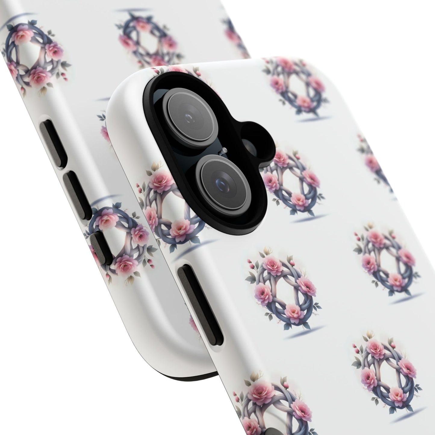 Floral Phone Case, Tough Cases for Women, Cute Celtic Knot Floral Design iPhone Cover, Gift for Her, Stylish Tech Accessories