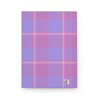 Personalized Plaid Hardcover Journal, Stylish Notebook, Gift for Writers, School Supplies, Planner, Purple Design - Celtic Scents