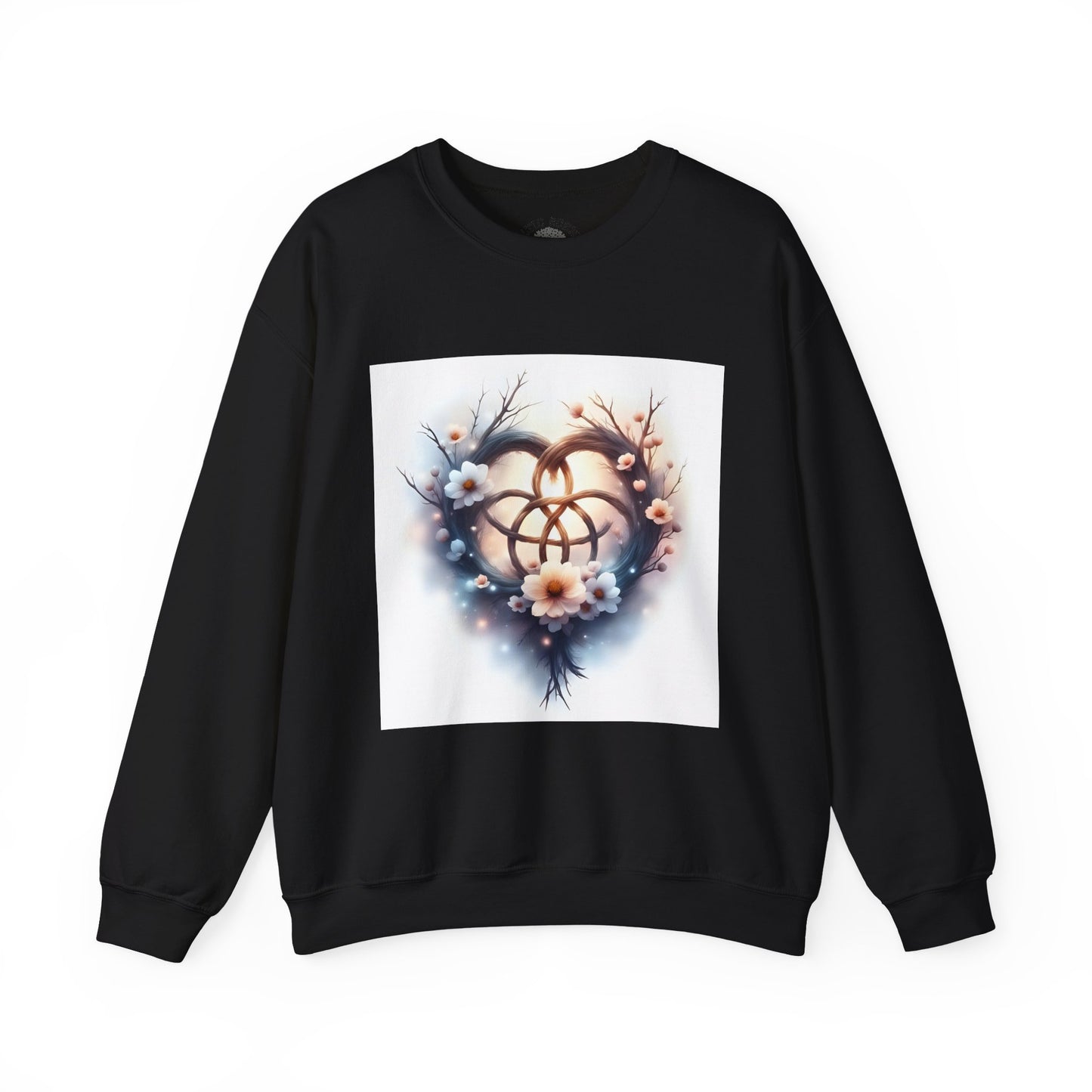 Floral Heart Crewneck Sweatshirt | Cozy Unisex Gift for Nature Lovers, Casual Wear, Spring Fashion, Eco-Friendly Style - Celtic Scents