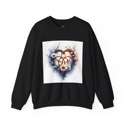 Floral Heart Crewneck Sweatshirt | Cozy Unisex Gift for Nature Lovers, Casual Wear, Spring Fashion, Eco-Friendly Style - Celtic Scents