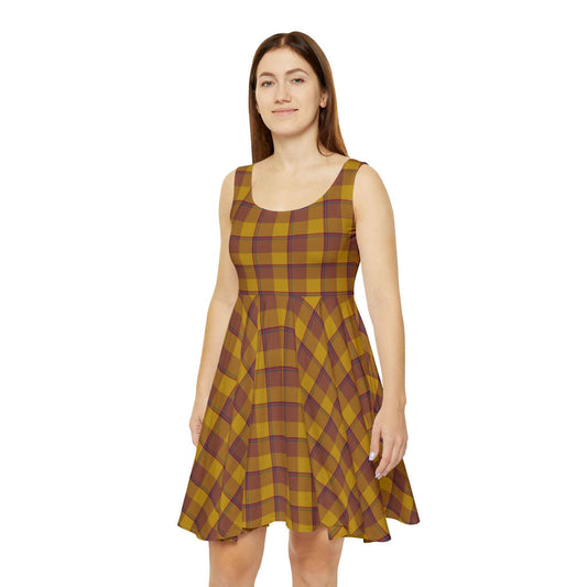 Autumn Plaid Skater Dress | Casual Day Dress, Fall Fashion, Vintage Style, Everyday Wear, Special Occasions, Perfect Gift