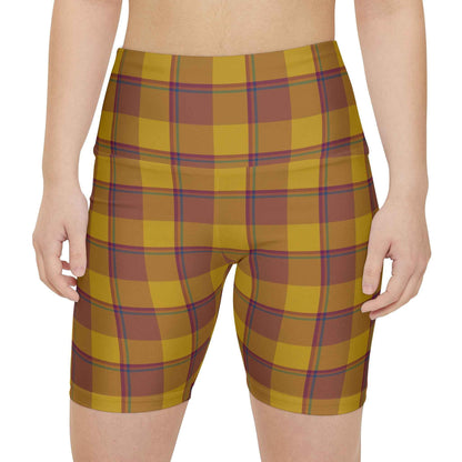 Stylish Women's Workout Shorts, Trendy Activewear, Summer Fitness Shorts, Gym Shorts, Plaid Athletic Bottoms, Comfortable Exercise Apparel