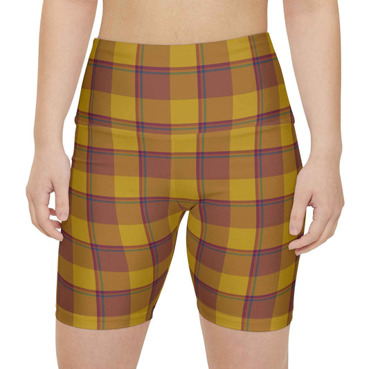 Stylish Women's Workout Shorts, Trendy Activewear, Summer Fitness Shorts, Gym Shorts, Plaid Athletic Bottoms, Comfortable Exercise Apparel