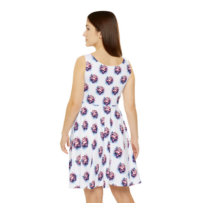Celtic Knot Floral Women's Skater Dress, Summer Outfit, Casual Dress, Spring Fashion, Date Night Dress, AOP Floral Pattern - Celtic Scents