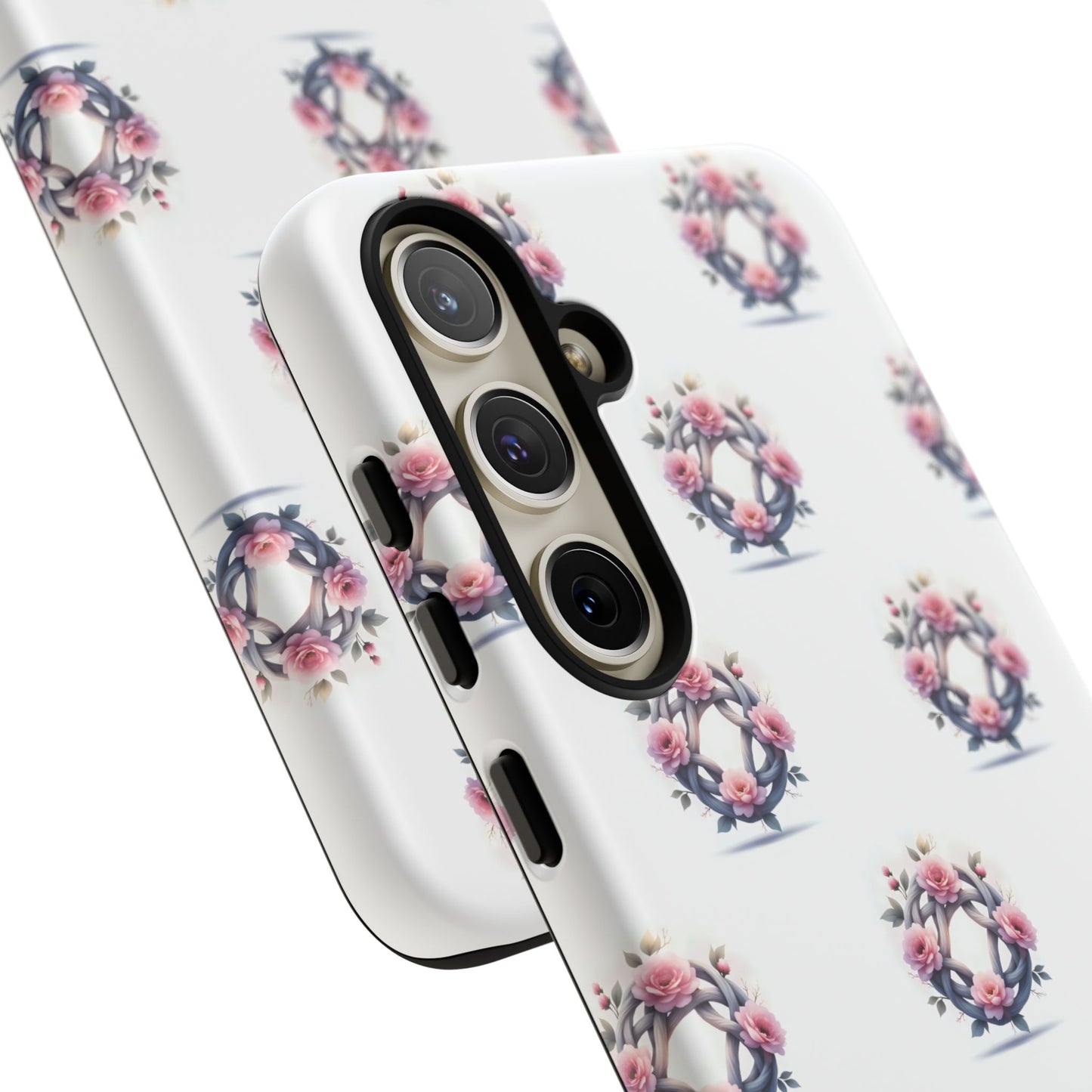 Floral Phone Case, Tough Cases for Women, Cute Celtic Knot Floral Design iPhone Cover, Gift for Her, Stylish Tech Accessories