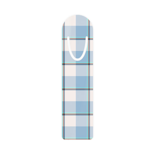 Blue Plaid Bookmark | Cute Reading Accessory, Gift for Book Lovers, Study Tool, Teacher Gift, Bookish Decor