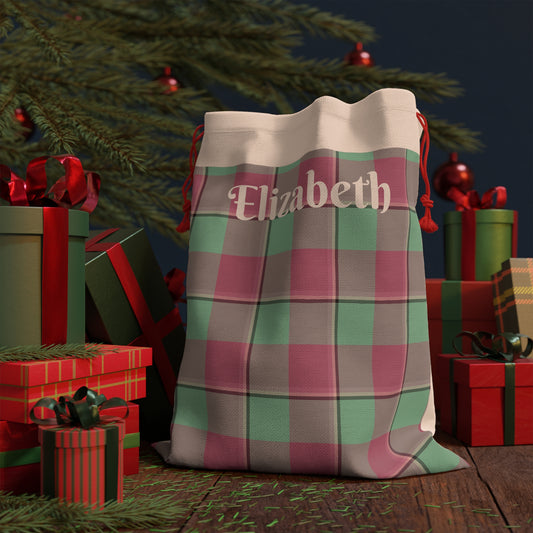 Personalized Gift Bag - Custom Name Plaid Design for Birthdays, Holidays, Christmas, Weddings, or Any Celebration