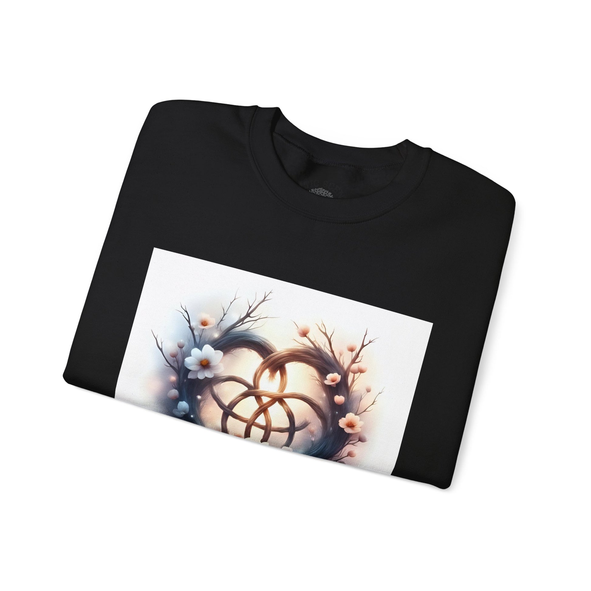 Floral Heart Crewneck Sweatshirt | Cozy Unisex Gift for Nature Lovers, Casual Wear, Spring Fashion, Eco-Friendly Style - Celtic Scents