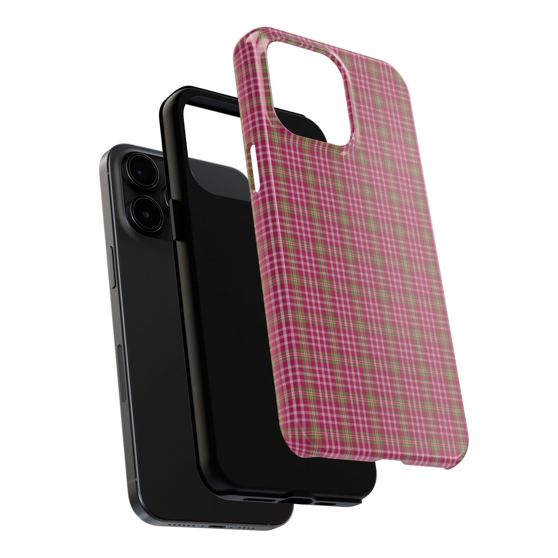 Stylish Tough Phone Cases - Protect Your Phone with Trendy Plaid Design, Gift for Her, Pink Plaid Design - Celtic Scents