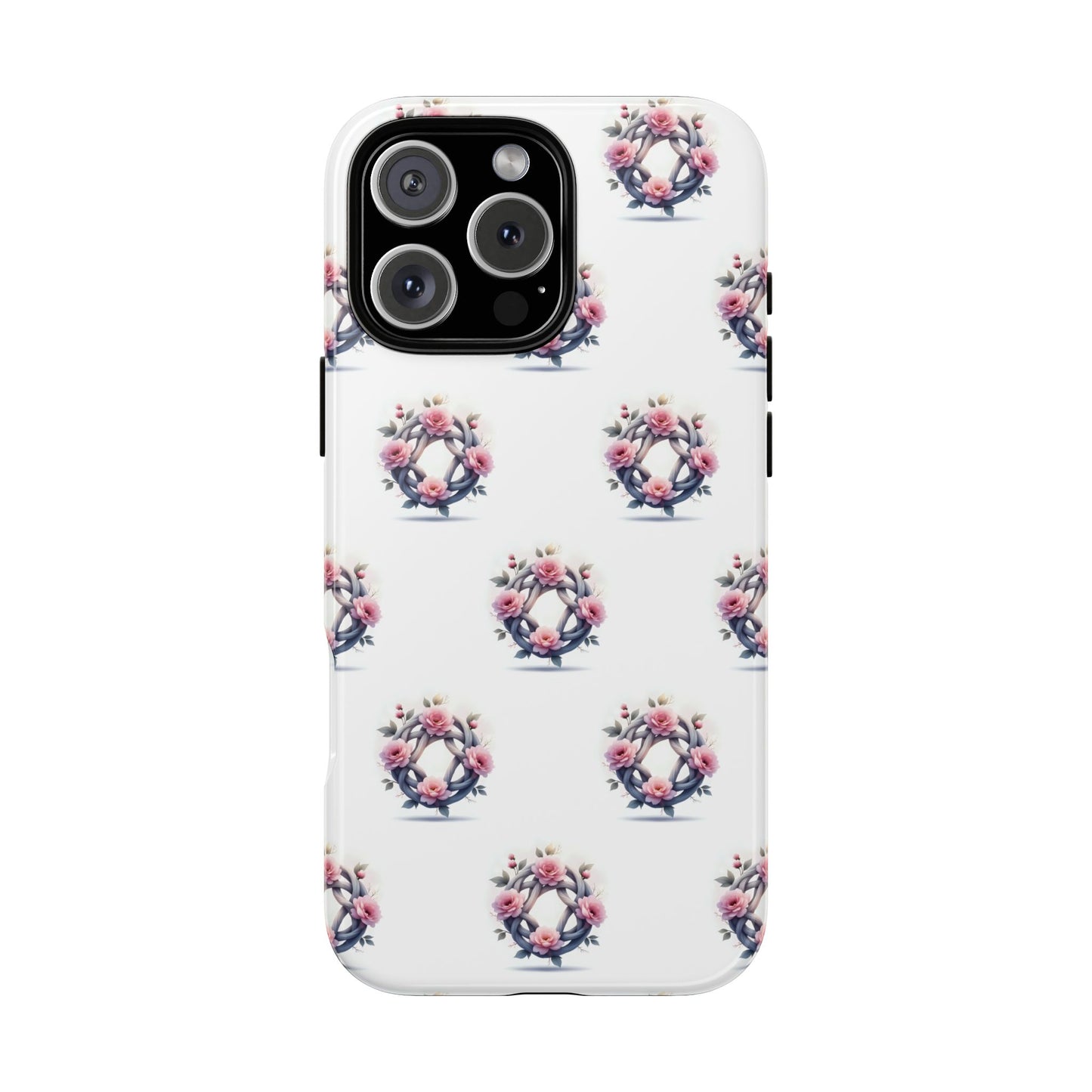 Floral Phone Case, Tough Cases for Women, Cute Celtic Knot Floral Design iPhone Cover, Gift for Her, Stylish Tech Accessories