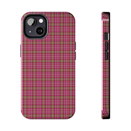 Stylish Tough Phone Cases - Protect Your Phone with Trendy Plaid Design, Gift for Her, Pink Plaid Design