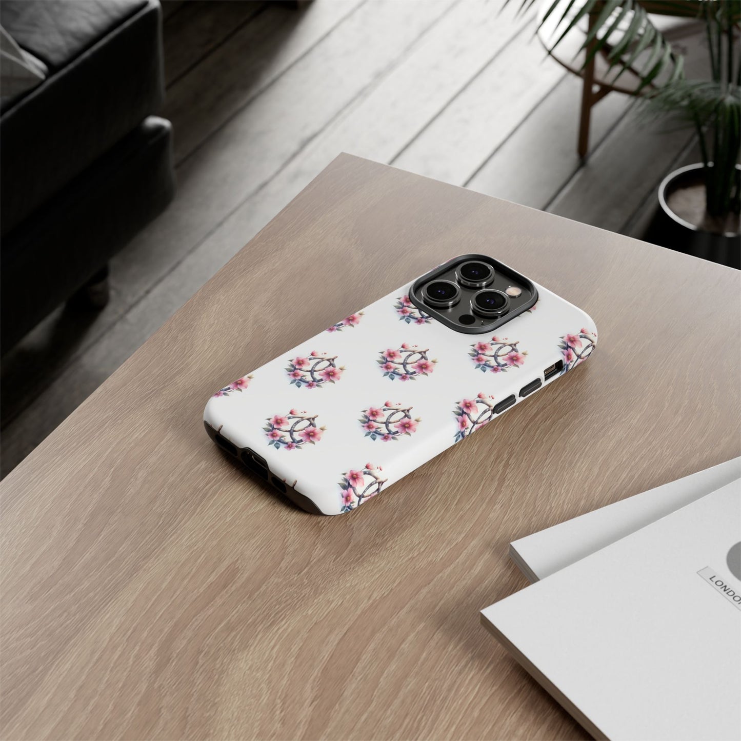 Floral Phone Case, Tough Phone Cover, Cute Protection for Mobile, Gift for Her, Celtic Knot Floral Pattern Case