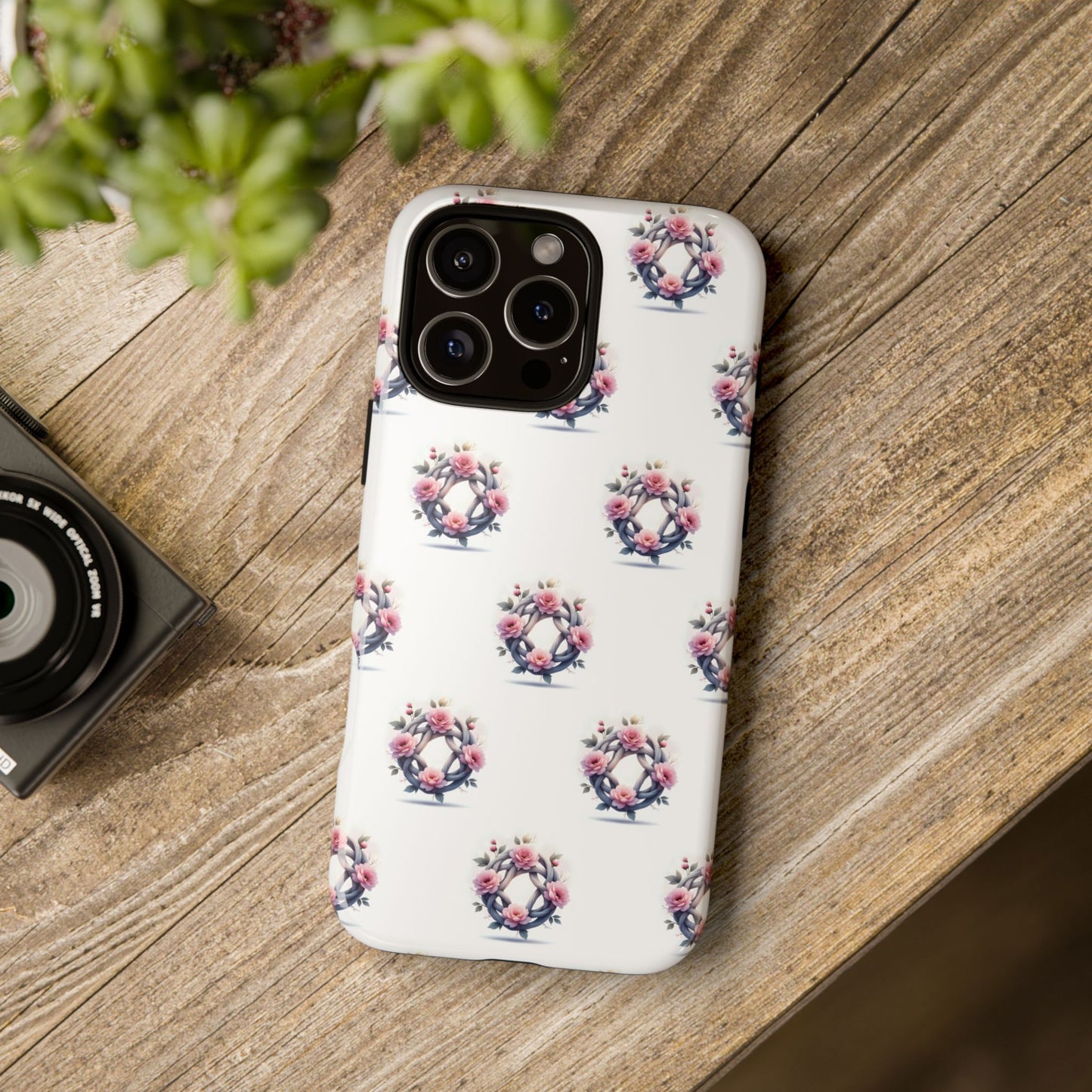 Floral Phone Case, Tough Cases for Women, Cute Celtic Knot Floral Design iPhone Cover, Gift for Her, Stylish Tech Accessories