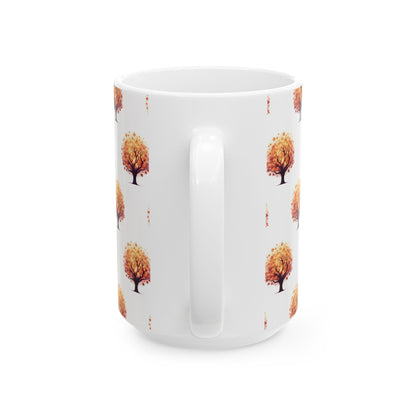 Autumn Tree Ceramic Mug, Pumpkin Spice Latte Cups, Fall Decor, Gift for Nature Lovers, Cozy Dining, Thanksgiving Coffee Mug - Celtic Scents