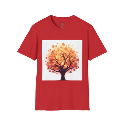 Autumn Tree Graphic T-Shirt, Fall Tee for Nature Lovers, Unisex Softstyle T-Shirt, Gift for Thanksgiving, Cozy Casual Wear - Celtic Scents