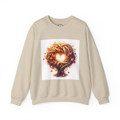 Heart Tree Crewneck Sweatshirt, Cozy Love Sweatshirt, Unisex Gift for Loved Ones, Fall Fashion, Nature-Inspired Apparel - Celtic Scents