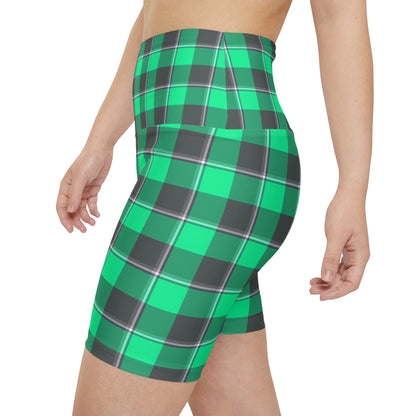 Plaid Women's Workout Shorts, Activewear, Gym Shorts, Summer Essentials, Fitness Apparel, Casual Outfits, Outdoor Activities - Celtic Scents
