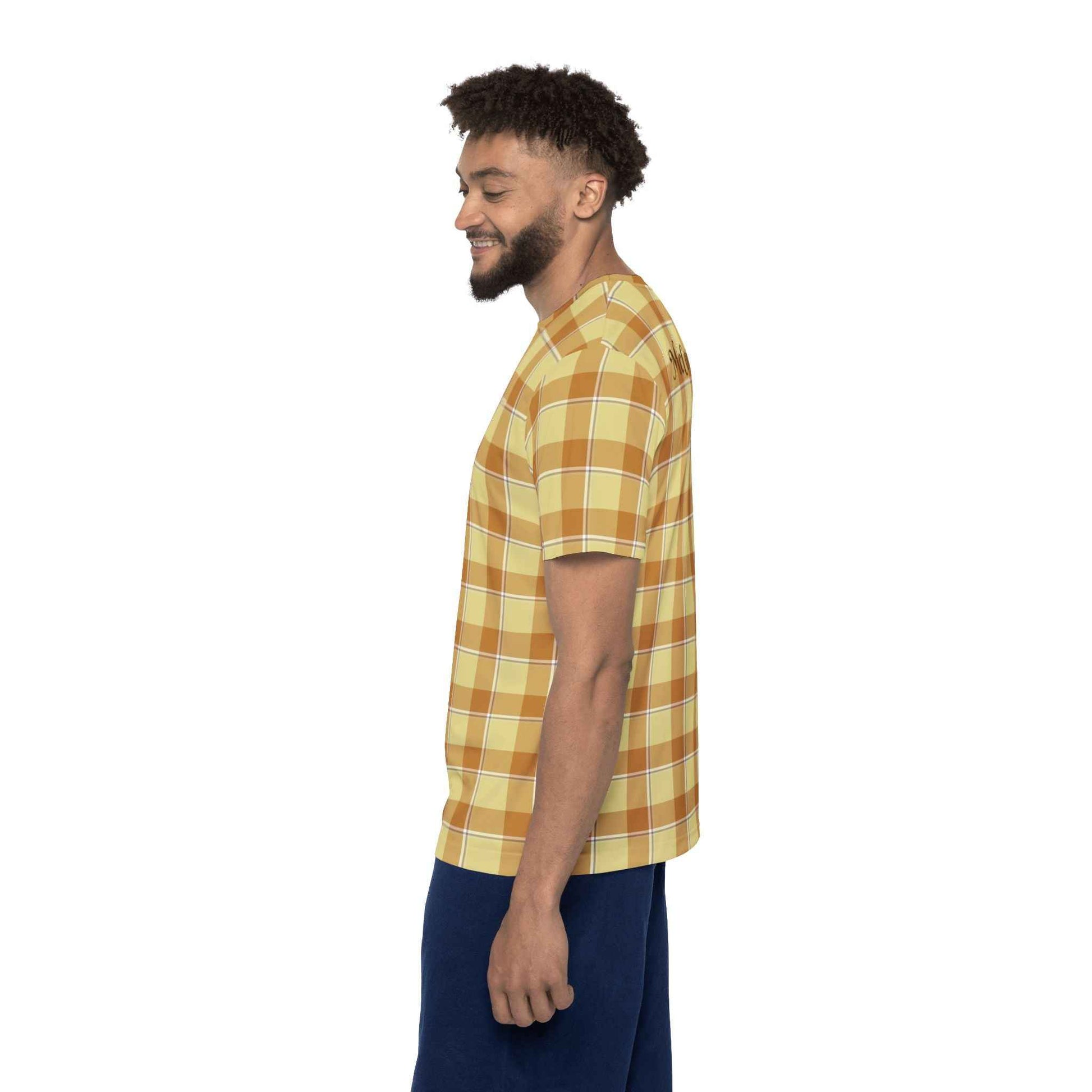 Personalized Stylish Men's Sports Jersey, Plaid Tee, Ideal Gift