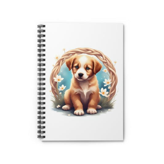 Adorable Puppy Spiral Notebook - Perfect for Note-Taking, Journaling, Gift for Dog Lovers, Stationery, School Supplies