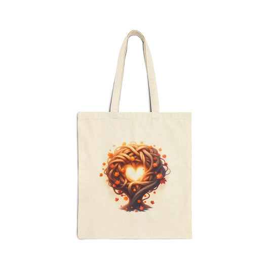 Celtic Heart Tree Design Canvas Tote Bag, Eco-Friendly Grocery Bag, Reusable Shopping Tote, Gift for Nature Lovers, Boho Style - Celtic Scents