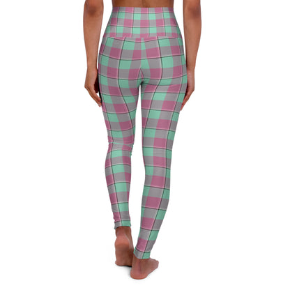 Plaid Tartan High Waisted Yoga Leggings, Comfortable Activewear, Fitness Leggings, Gift for Yoga Lovers, Stylish Workout Pants - Celtic Scents