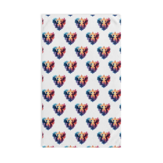 Vibrant Celtic Dragon Pattern Hand Towel, Kitchen Decor, Bathroom Accessory, Colorful Home Textile