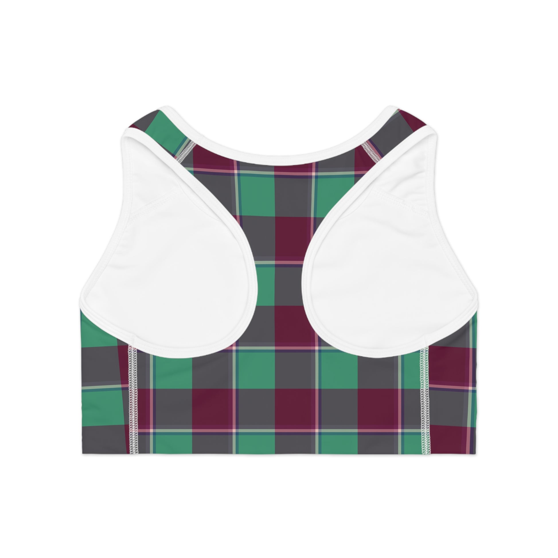 Plaid Pattern Sports Bra, Stylish Activewear, Gymwear, Workout Top, Fitness Apparel, Training Bra - Celtic Scents