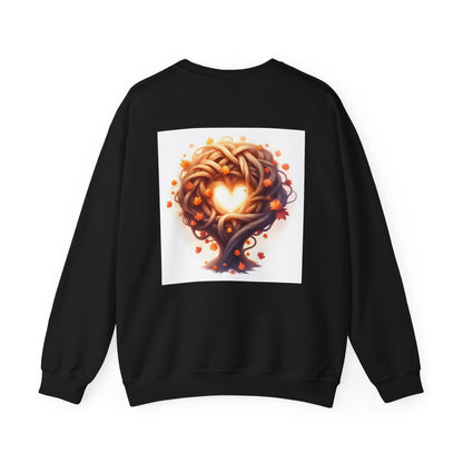 Heart Tree Crewneck Sweatshirt, Cozy Love Sweatshirt, Unisex Gift for Loved Ones, Fall Fashion, Nature-Inspired Apparel - Celtic Scents